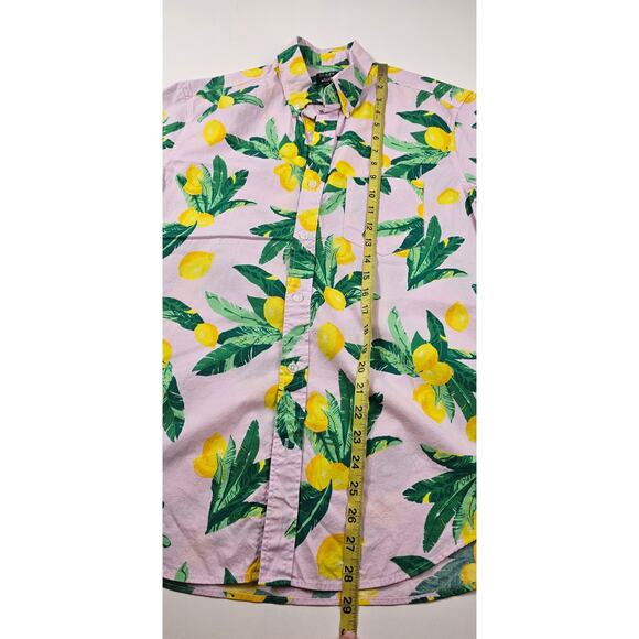 J crew flex stretch lemon floral fun print short sleeve button up preppy M EUC - Picture 8 of 8